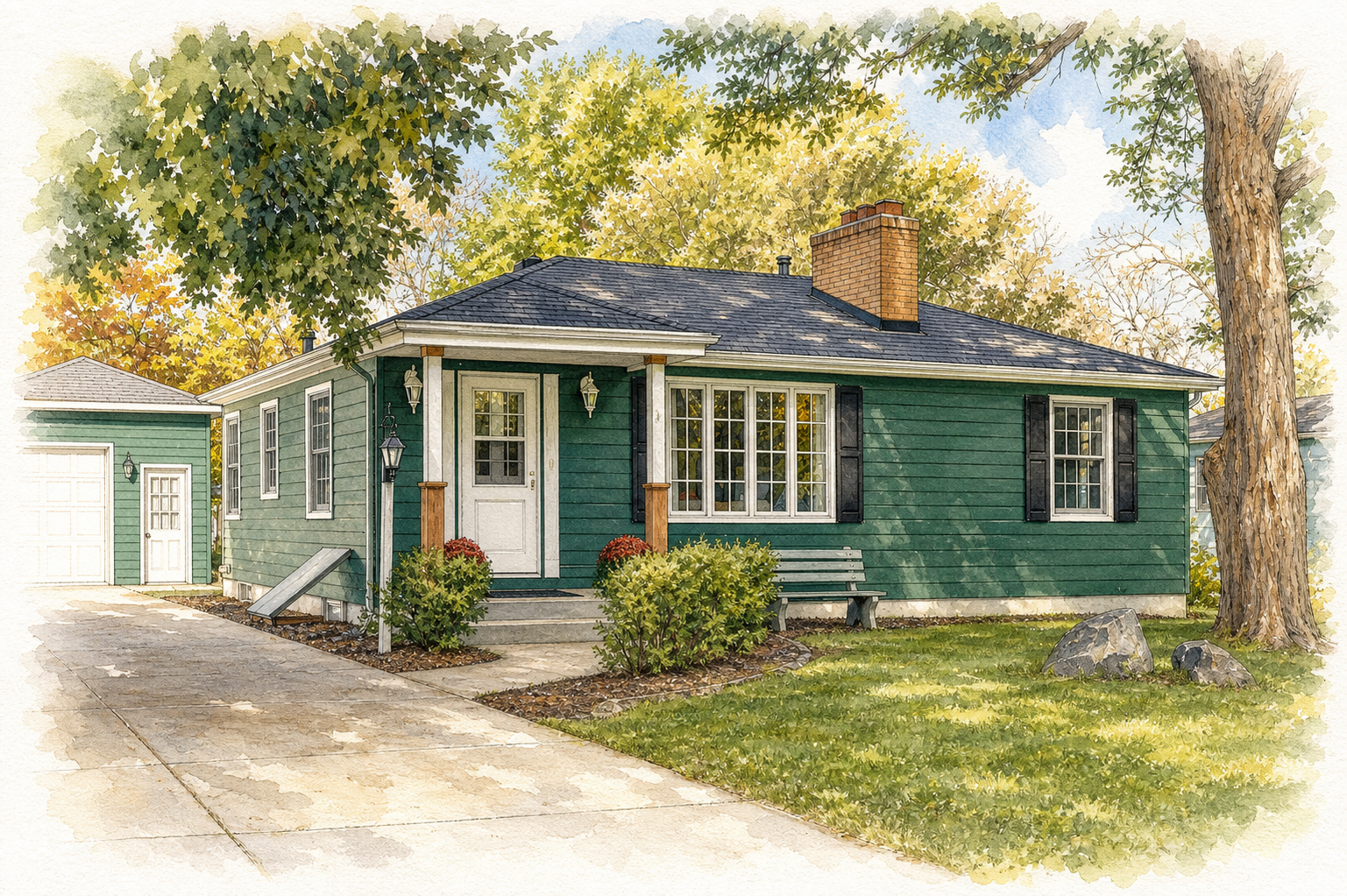 Watercolor portrait of 4047 Louisiana Ave N