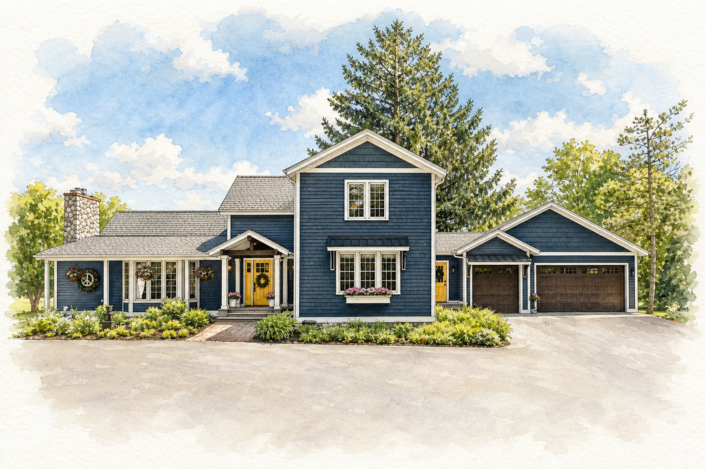 Watercolor portrait of 2590 Watertown Rd