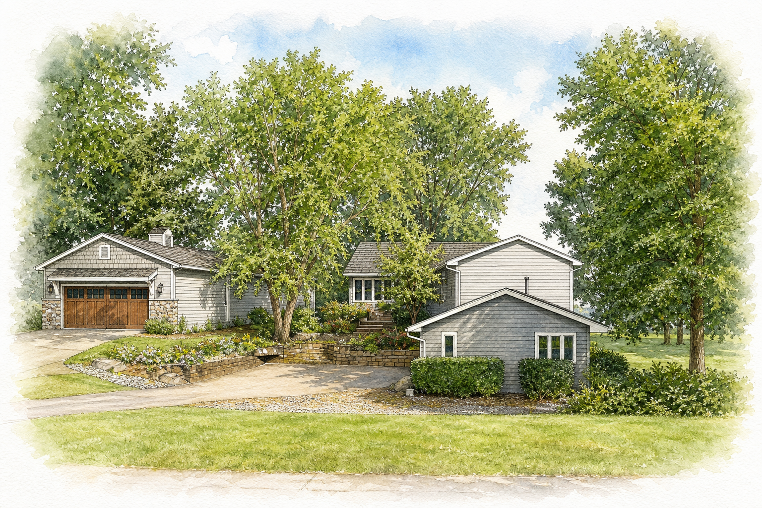 Watercolor portrait of 639 Heinel Dr
