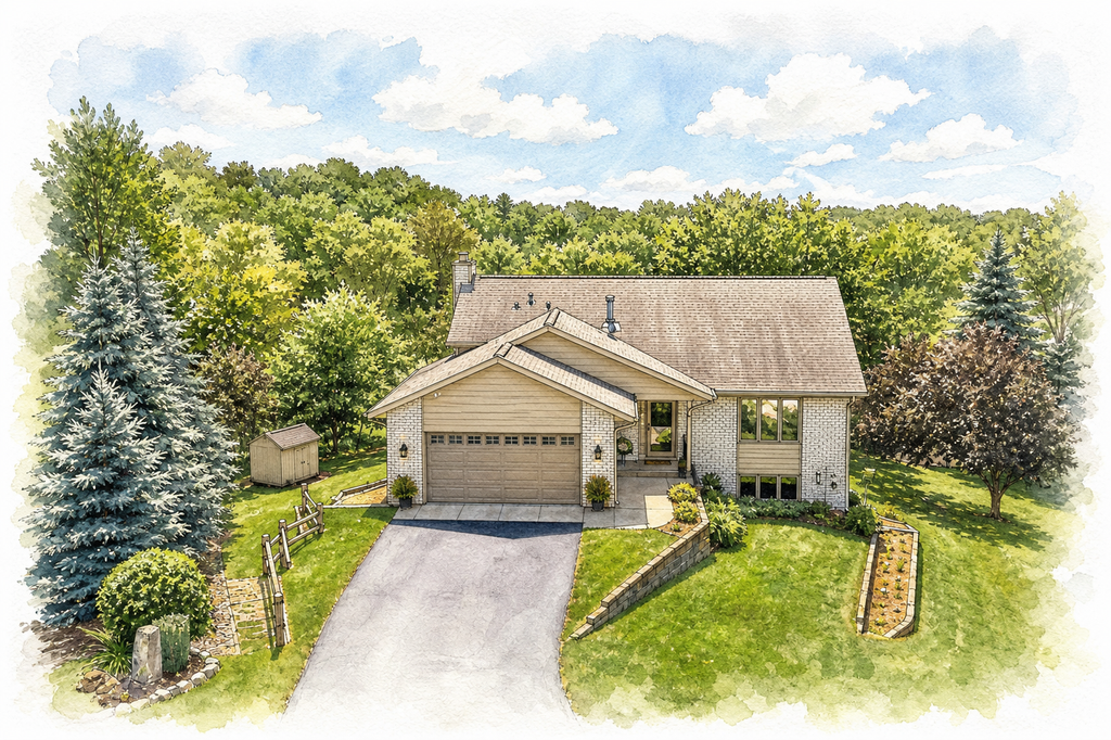 Watercolor portrait of 8713 Lakeview Cir
