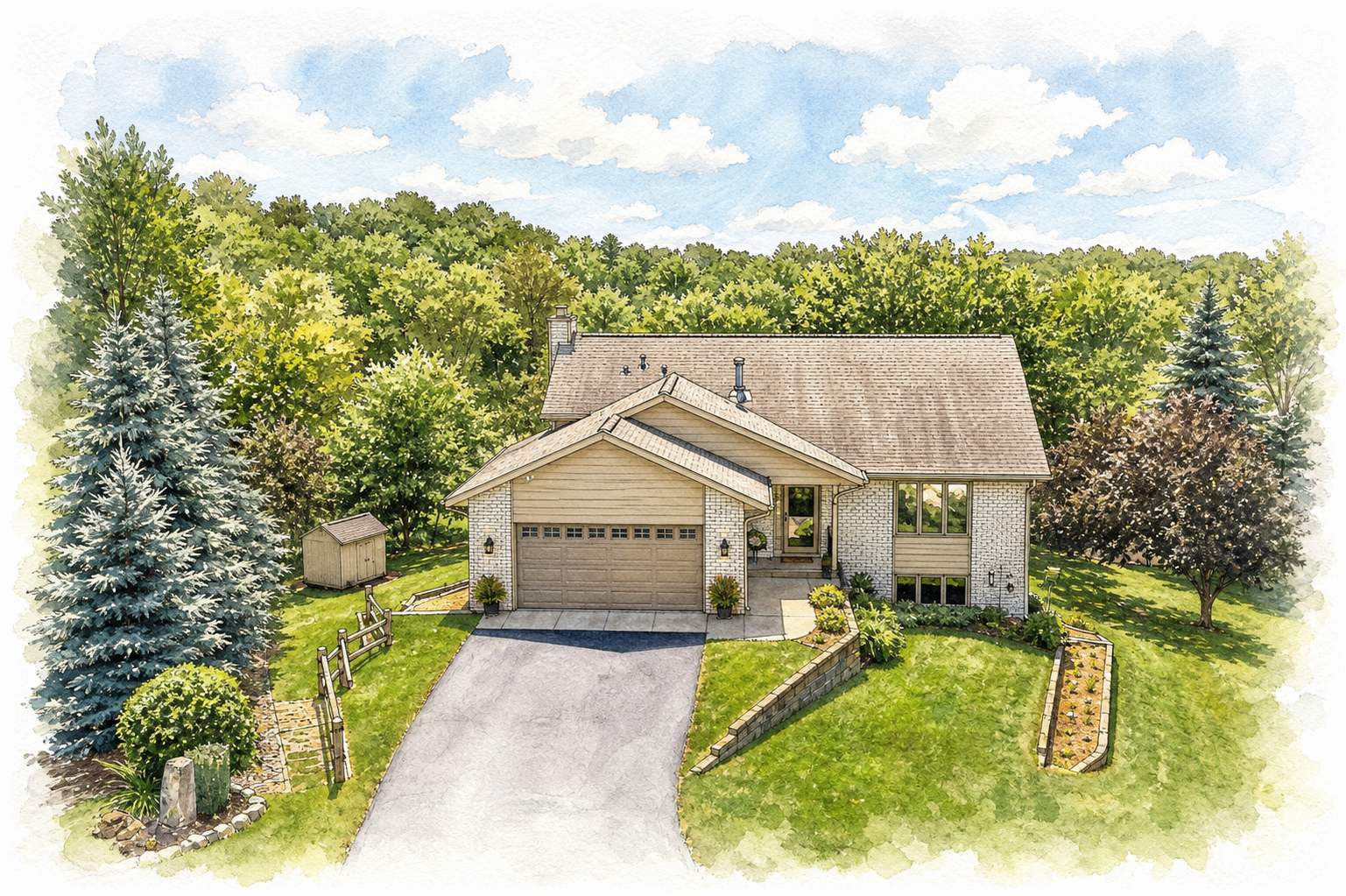 Watercolor portrait of 8713 Lakeview Cir