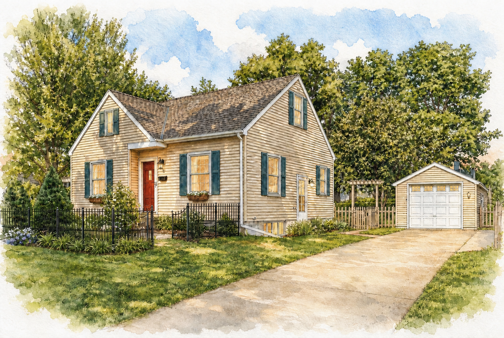 Watercolor portrait of 133 Park Ln