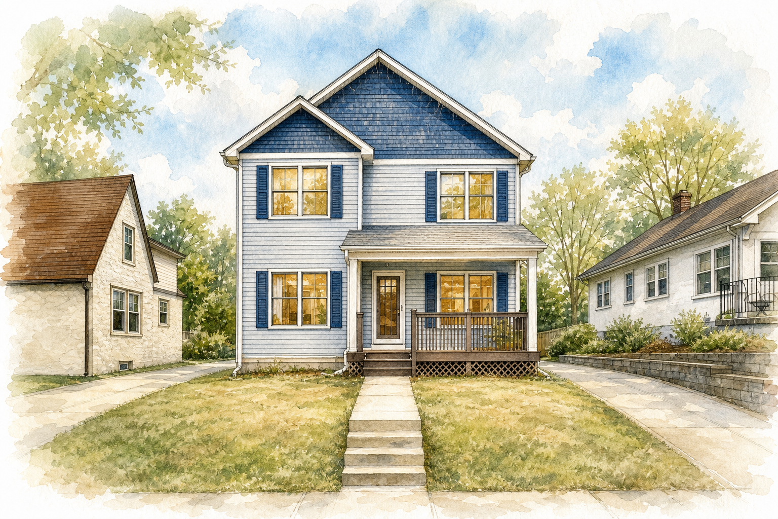 Watercolor portrait of 3106 E 53rd St