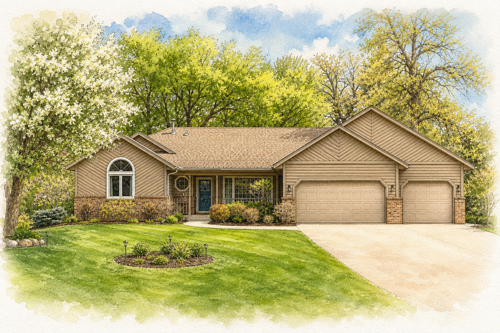 Watercolor portrait of 5718 Auto Club Cir