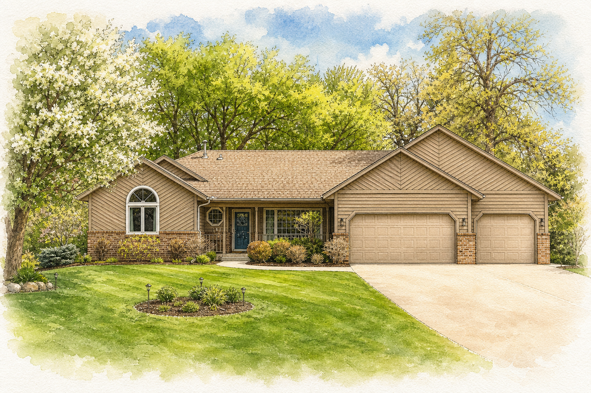 Watercolor portrait of 5718 Auto Club Cir