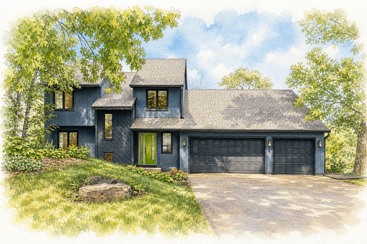 Watercolor portrait of 3528 Widgeon Way
