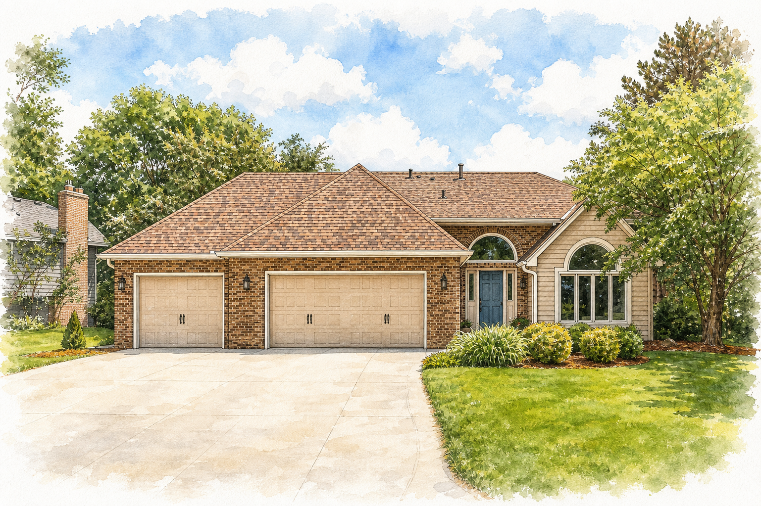 Watercolor portrait of 5550 Chatsworth St N