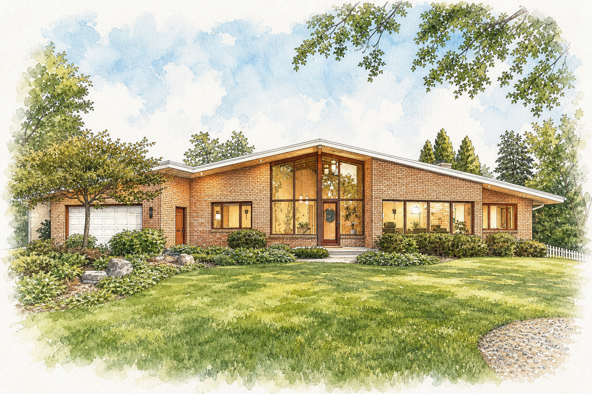Watercolor portrait of 1801 Westwood Hills Dr