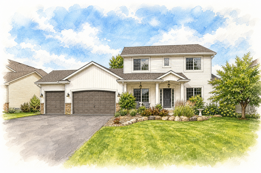 Watercolor portrait of 15982 Quince St NW