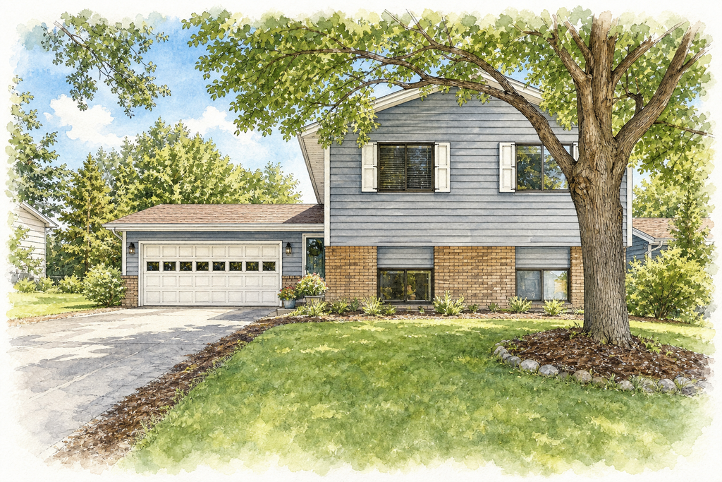Watercolor portrait of 14319 Shore Ln NE