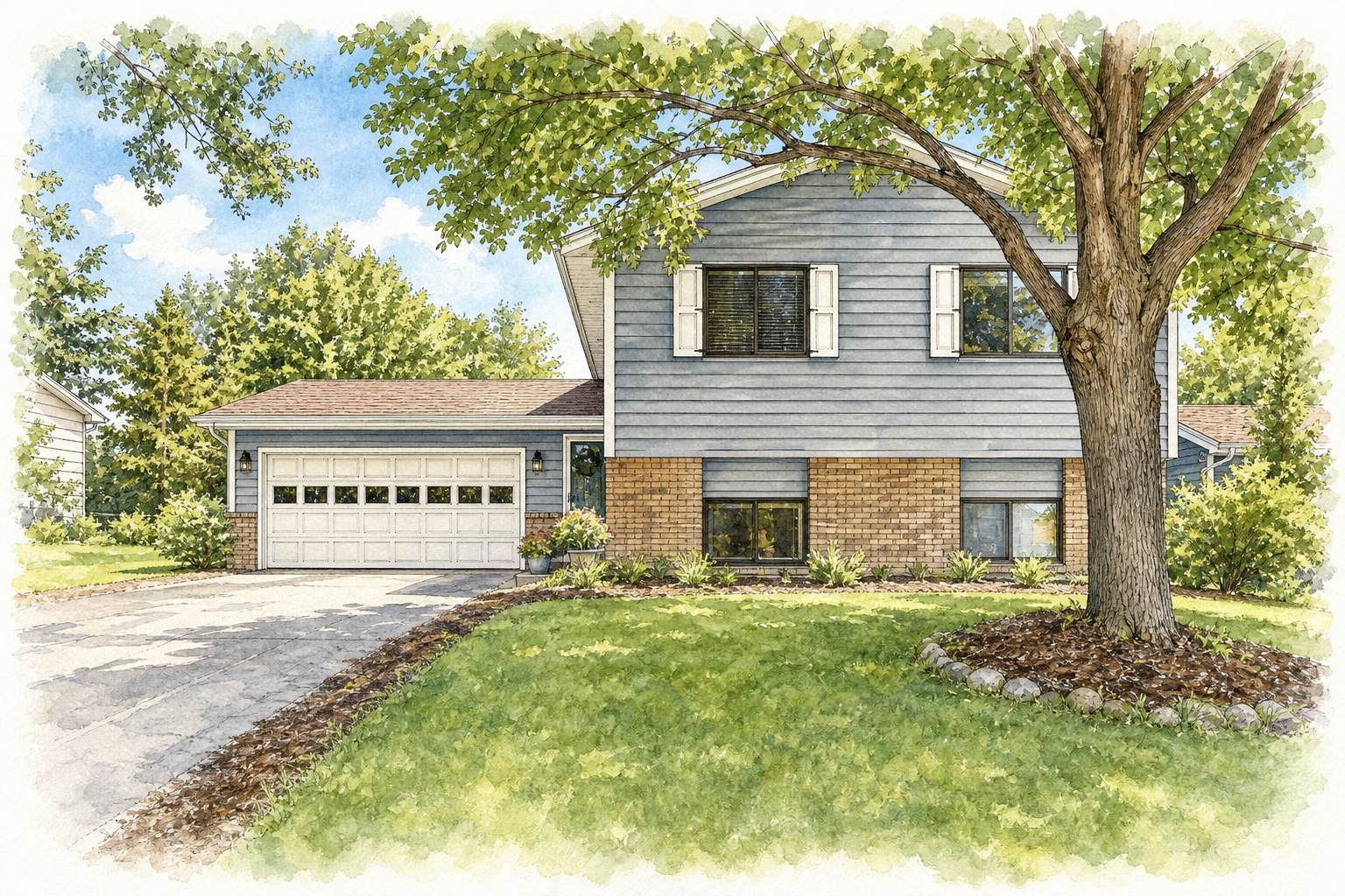 Watercolor portrait of 14319 Shore Ln NE