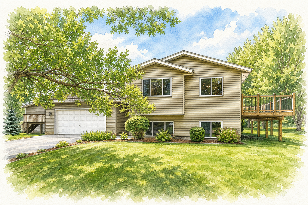 Watercolor portrait of 8421 Troy Marquette Dr