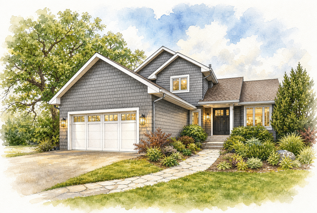 Watercolor portrait of 7420 Farmhill Dr