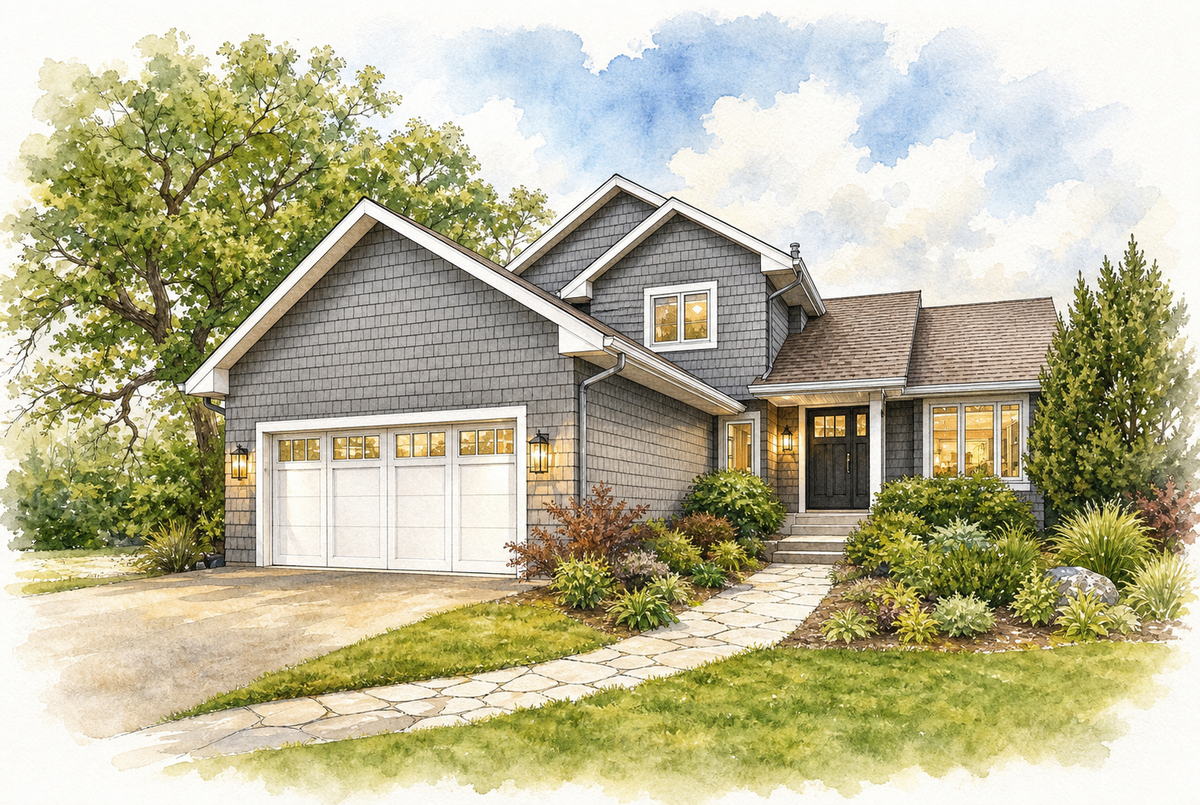 Watercolor portrait of 7420 Farmhill Dr