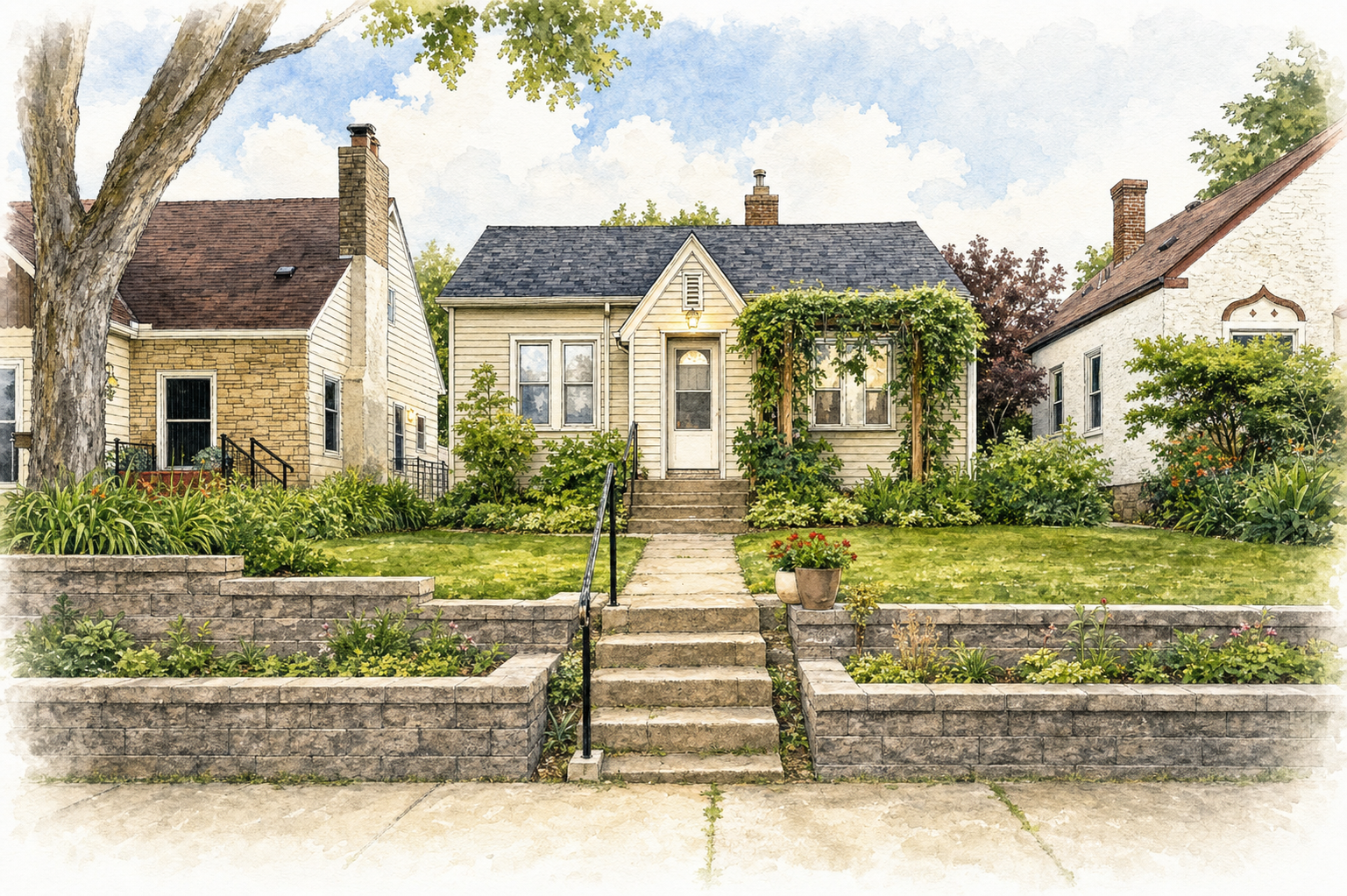 Watercolor portrait of 3039 Cleveland St NE
