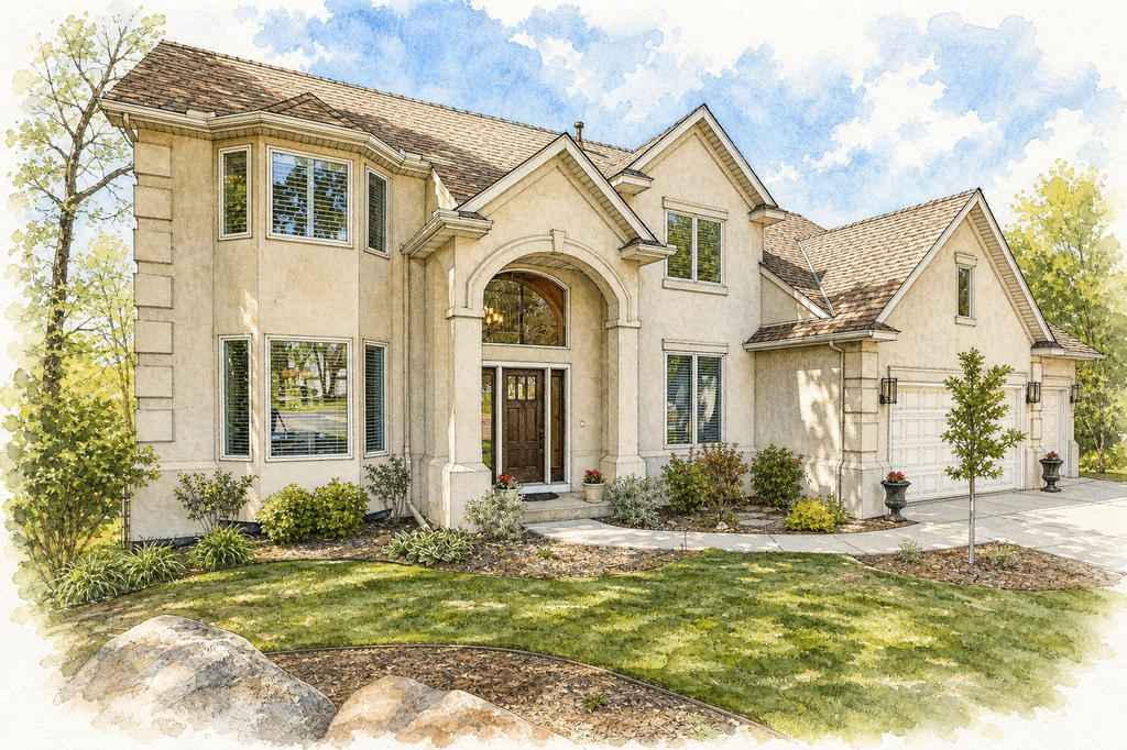 Watercolor portrait of 8587 Summit Oaks