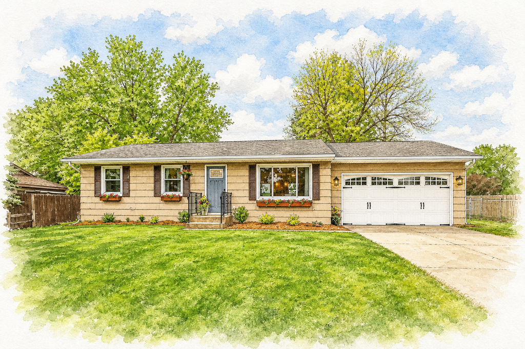 Watercolor portrait of 1392 Amaryllis Ln