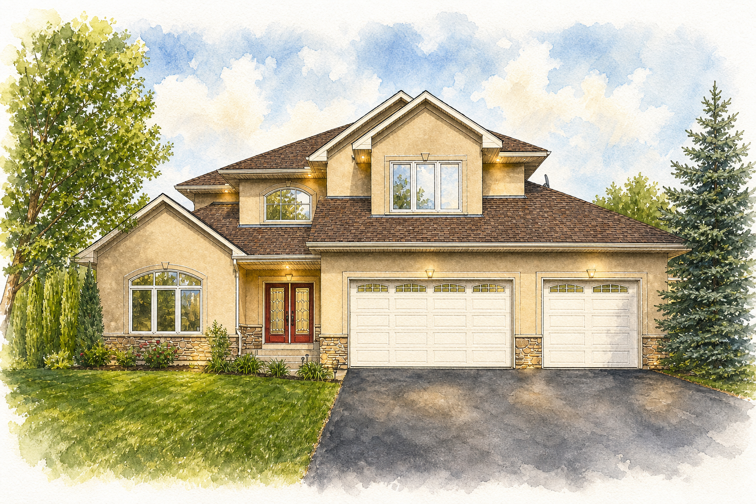 Watercolor portrait of 10721 Mccool Dr W