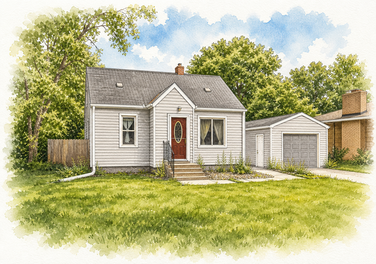 Watercolor portrait of 5350 Colfax Ave N