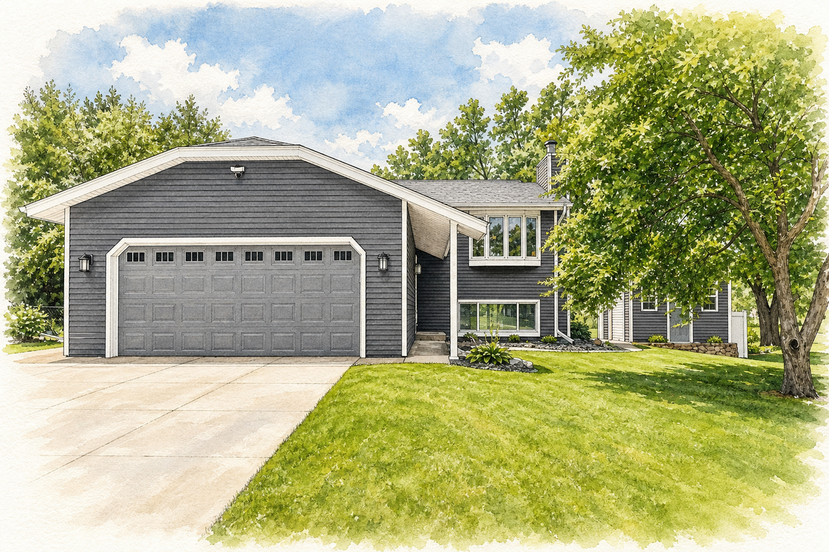 Watercolor portrait of 9486 Van Buren St NE