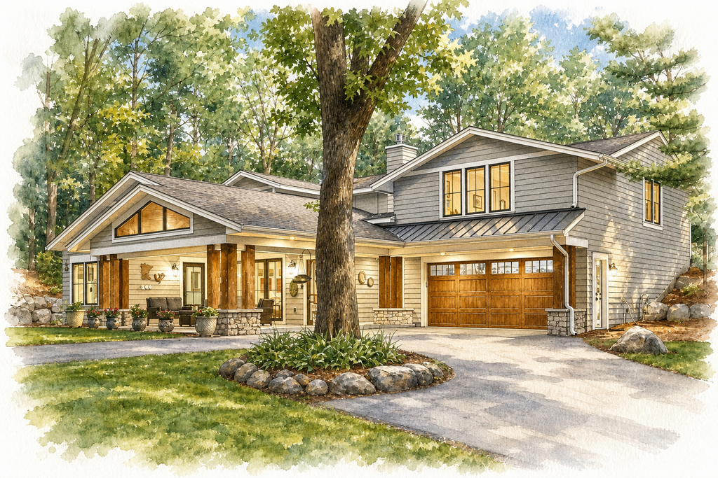 Watercolor portrait of 3895 Bayside Rd
