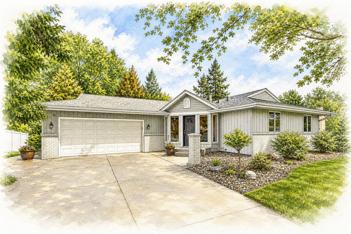 Watercolor portrait of 974 Kohlman Ln
