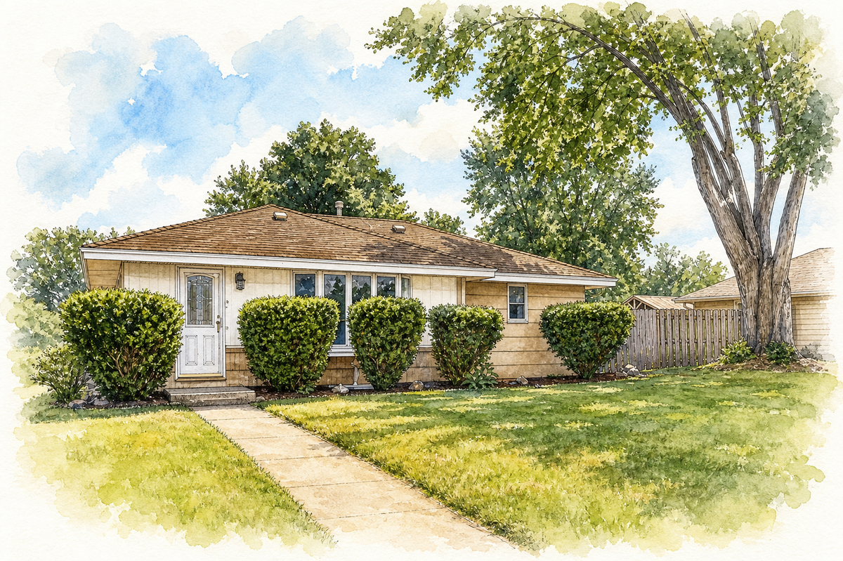 Watercolor portrait of 8801 Chicago Ave S