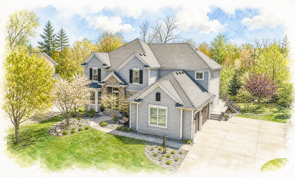 Watercolor portrait of 6788 Fountain Ln N