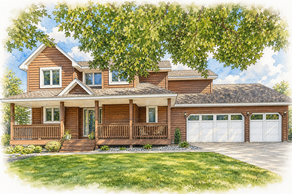 Watercolor portrait of 4136 Raspberry Ridge Rd NE