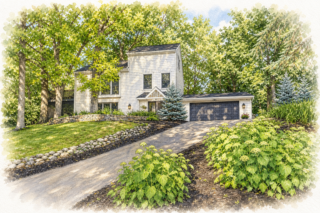 Watercolor portrait of 5370 Shady Hills Cir