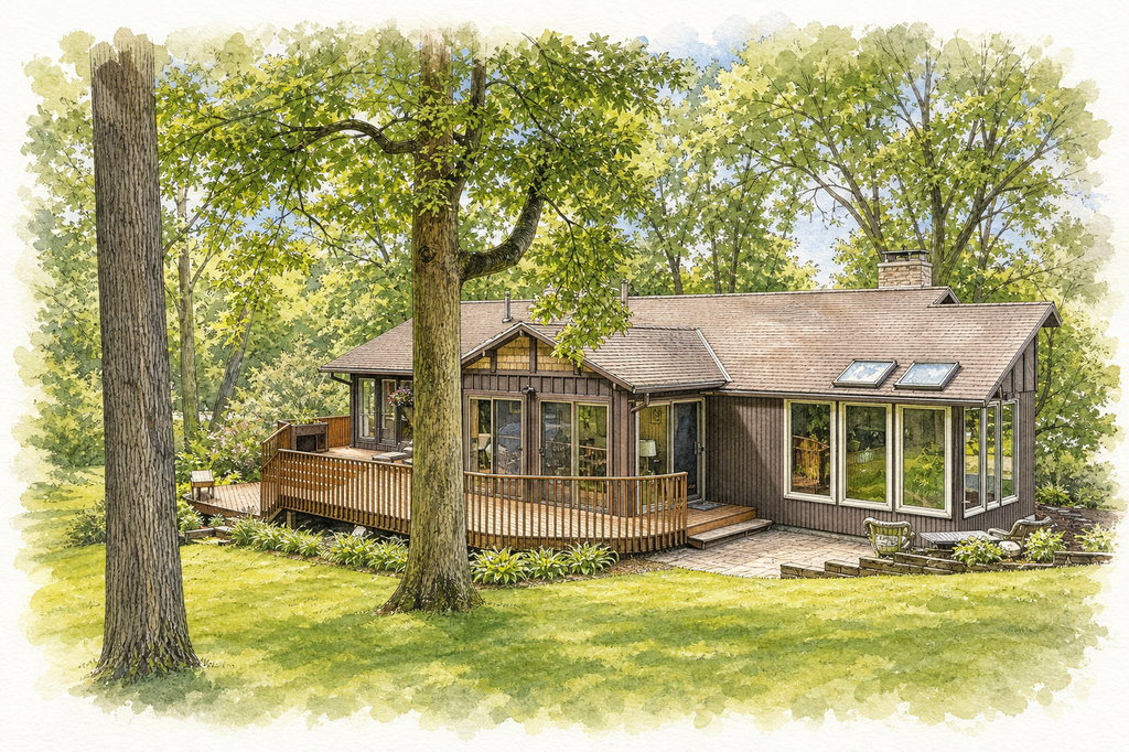 Watercolor portrait of 5950 Holiday Rd