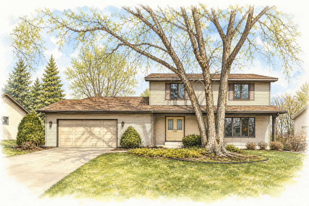 Watercolor portrait of 1181 Karth Lake Dr