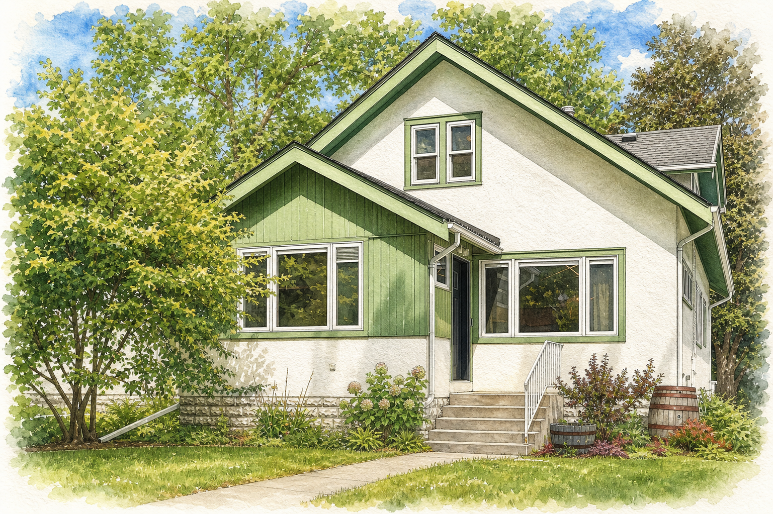 Watercolor portrait of 2331 Arthur St NE