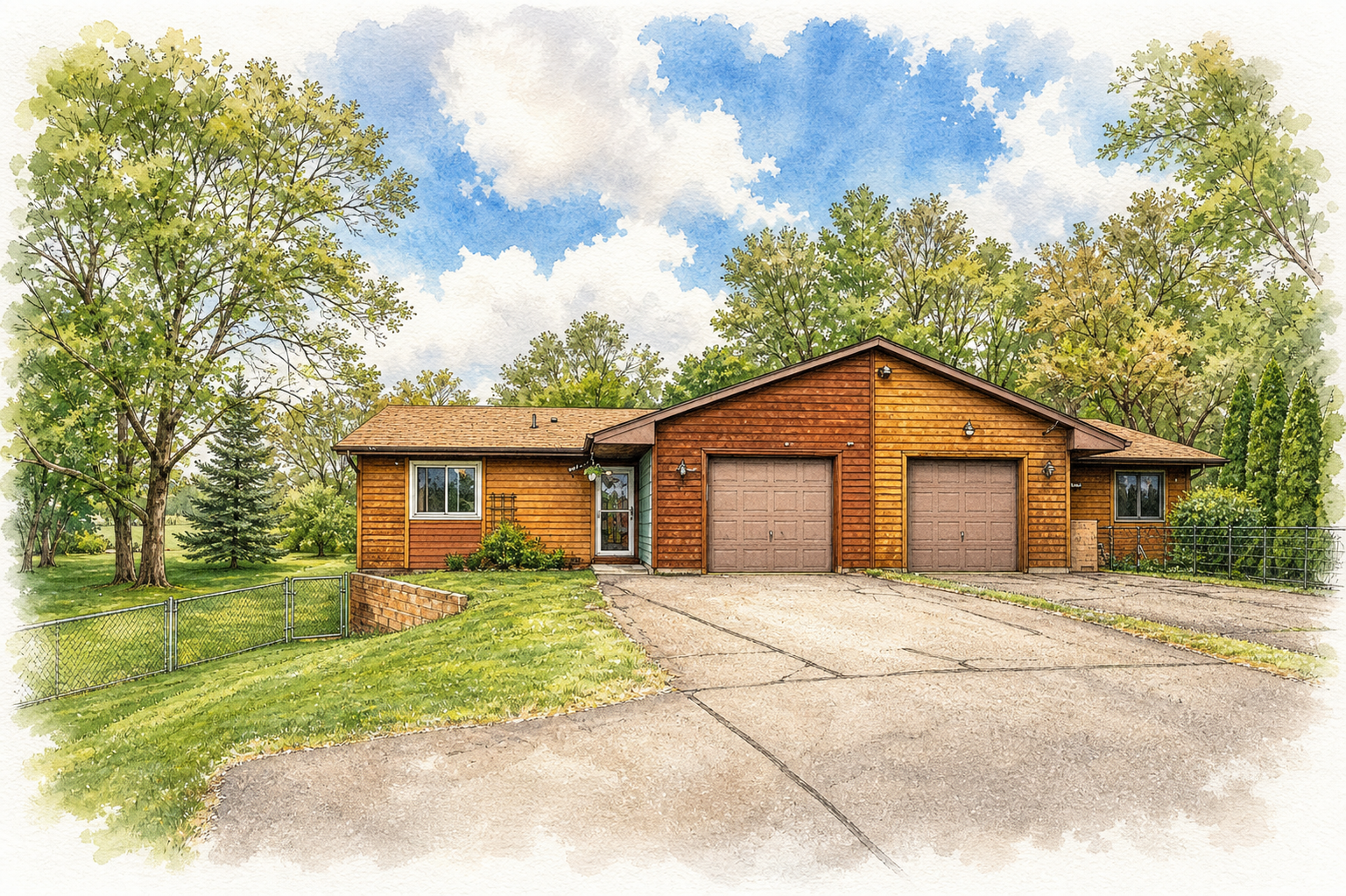 Watercolor portrait of 6805 Craig Ct