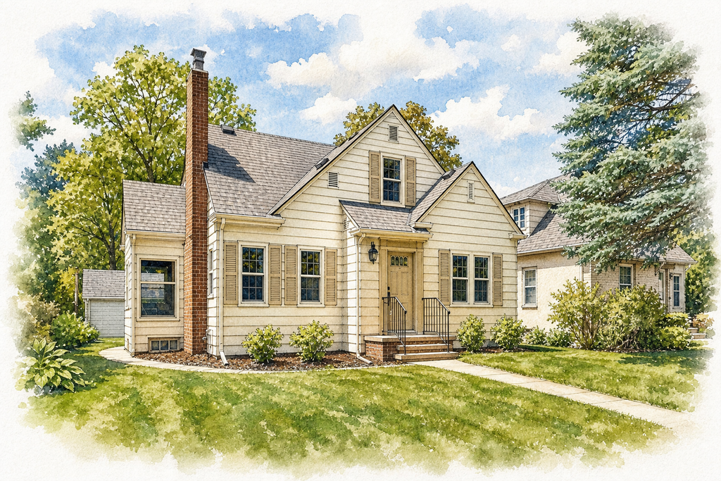 Watercolor portrait of 5604 Bloomington Ave