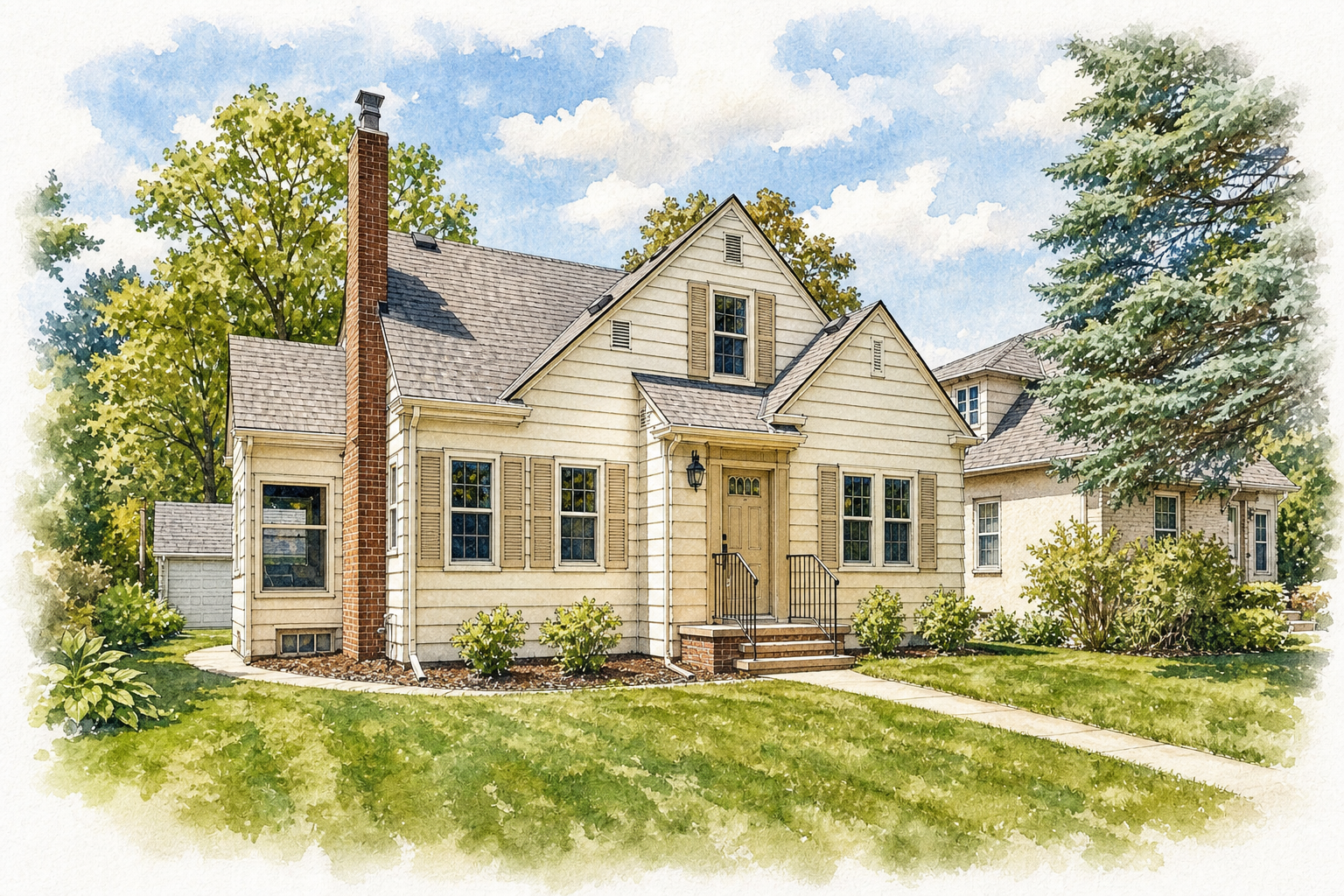 Watercolor portrait of 5604 Bloomington Ave