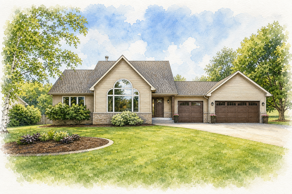 Watercolor portrait of 5311 Needham Ave NE