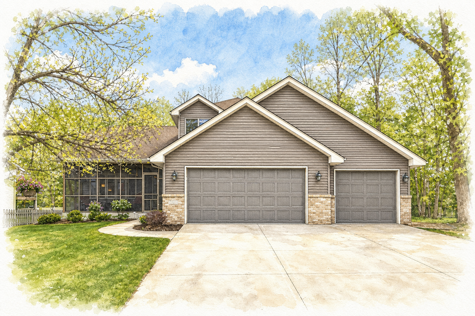 Watercolor portrait of 3510 Kalenda Ave NE