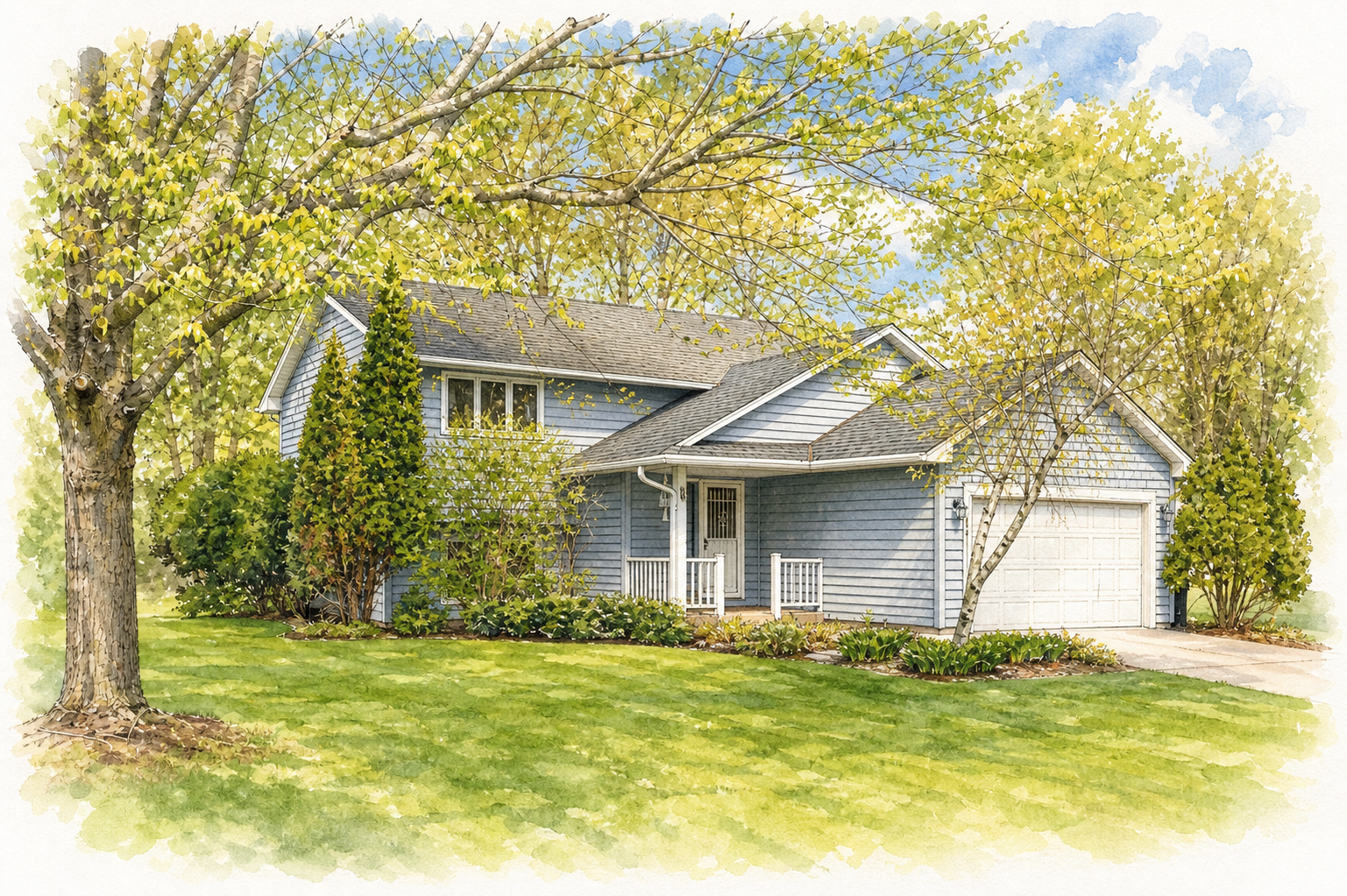 Watercolor portrait of 4414 Urbandale Ct N