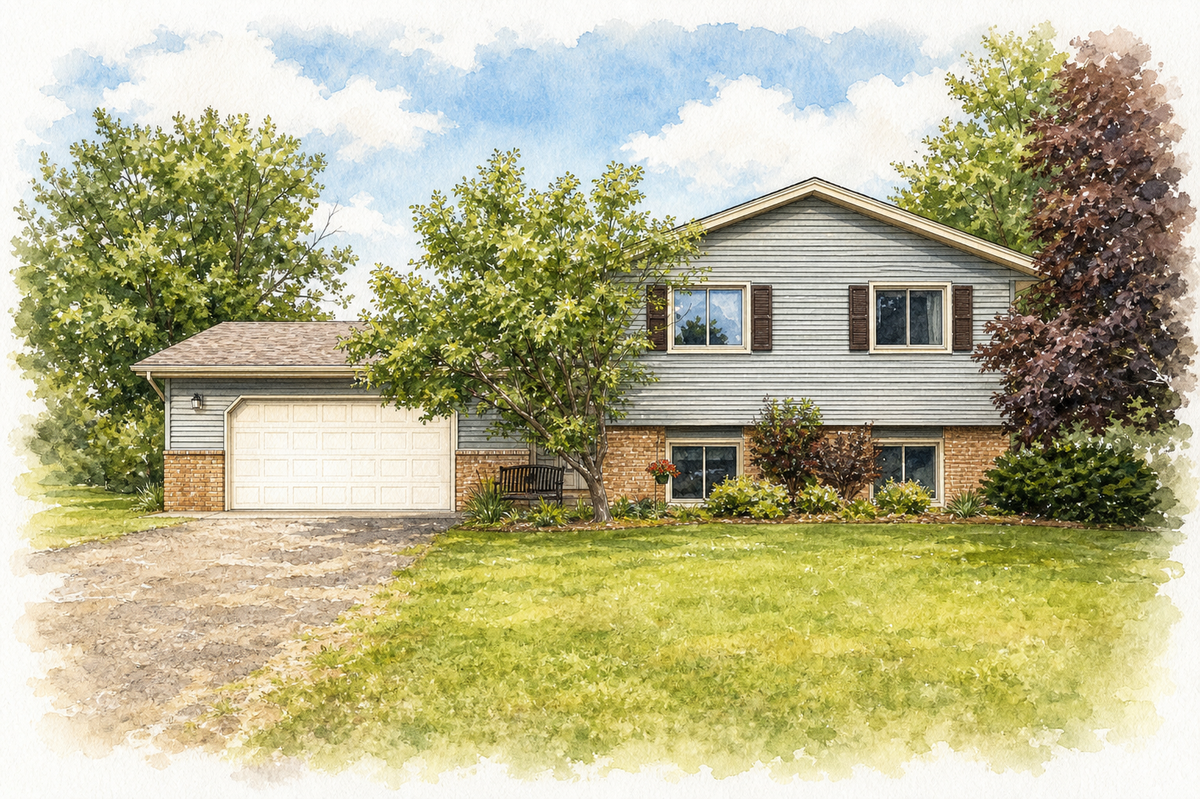 Watercolor portrait of 10786 Butternut St NW