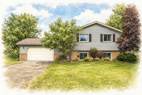 Watercolor portrait of 10786 Butternut St NW