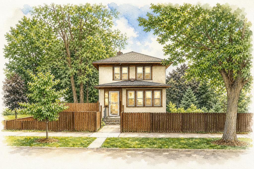 Watercolor portrait of 982 Case Ave