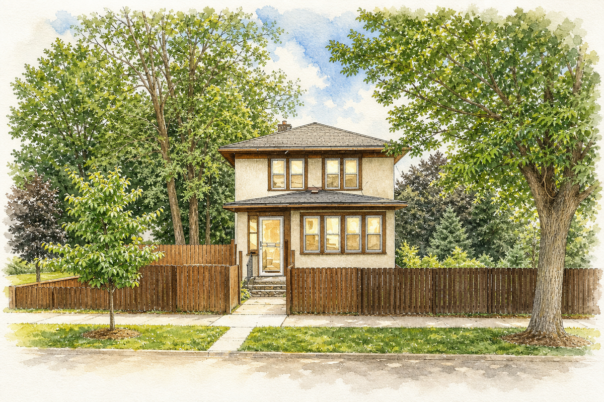 Watercolor portrait of 982 Case Ave