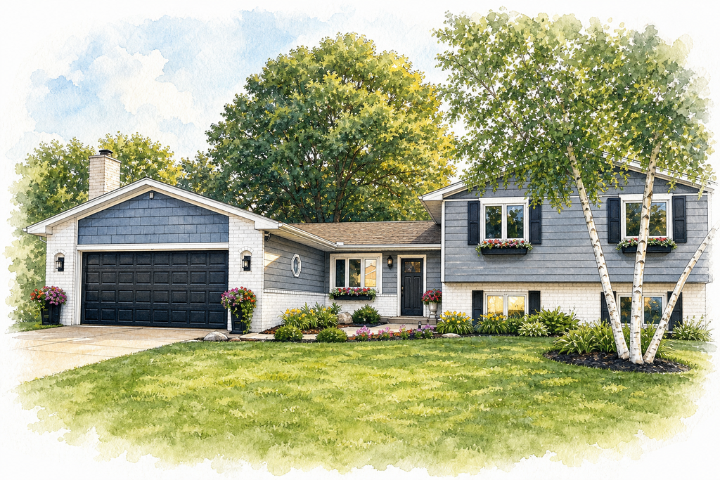 Watercolor portrait of 2129 Arkwright St