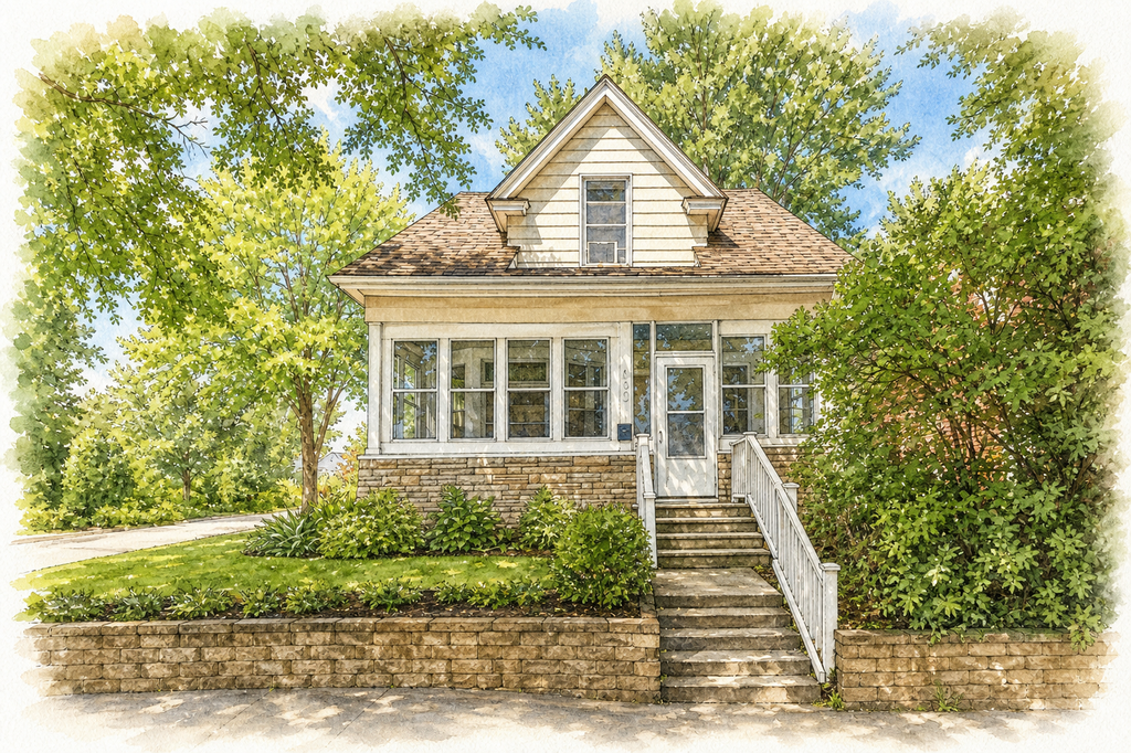 Watercolor portrait of 633 Kent St