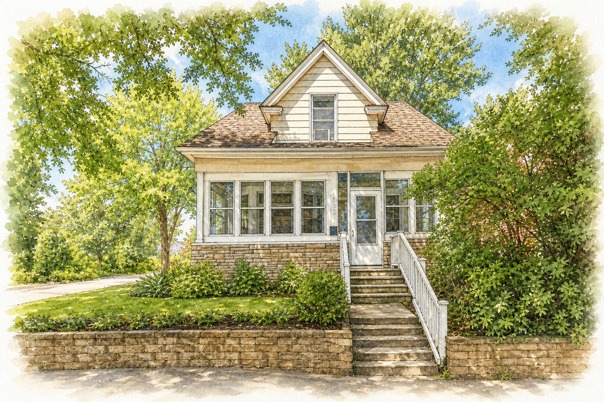 Watercolor portrait of 633 Kent St