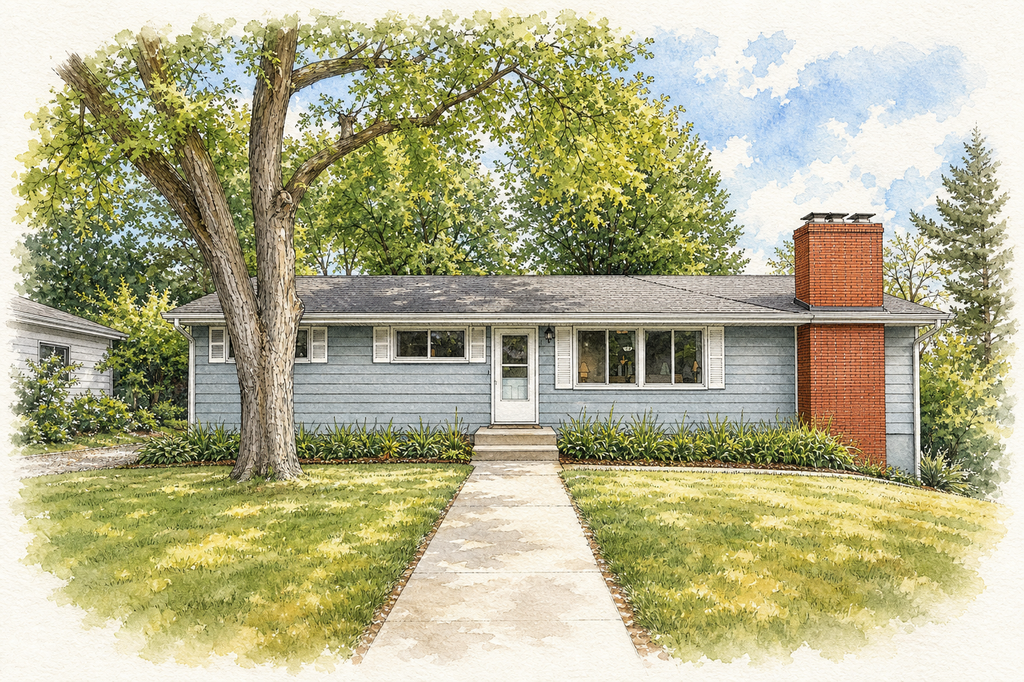 Watercolor portrait of 3870 Effress Rd