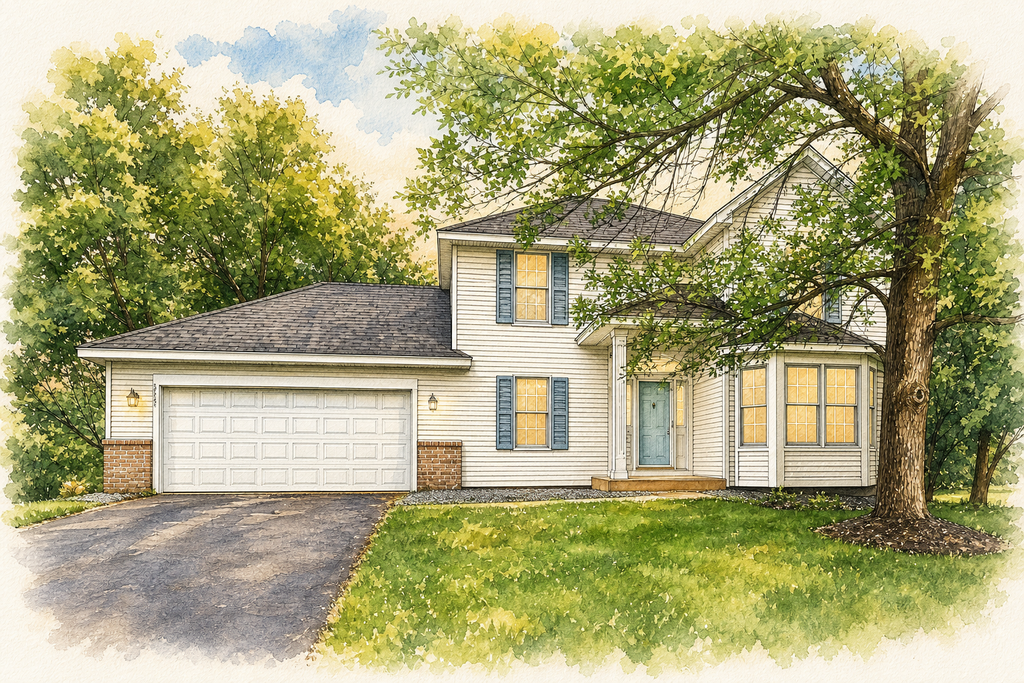 Watercolor portrait of 6621 Arlington Ct