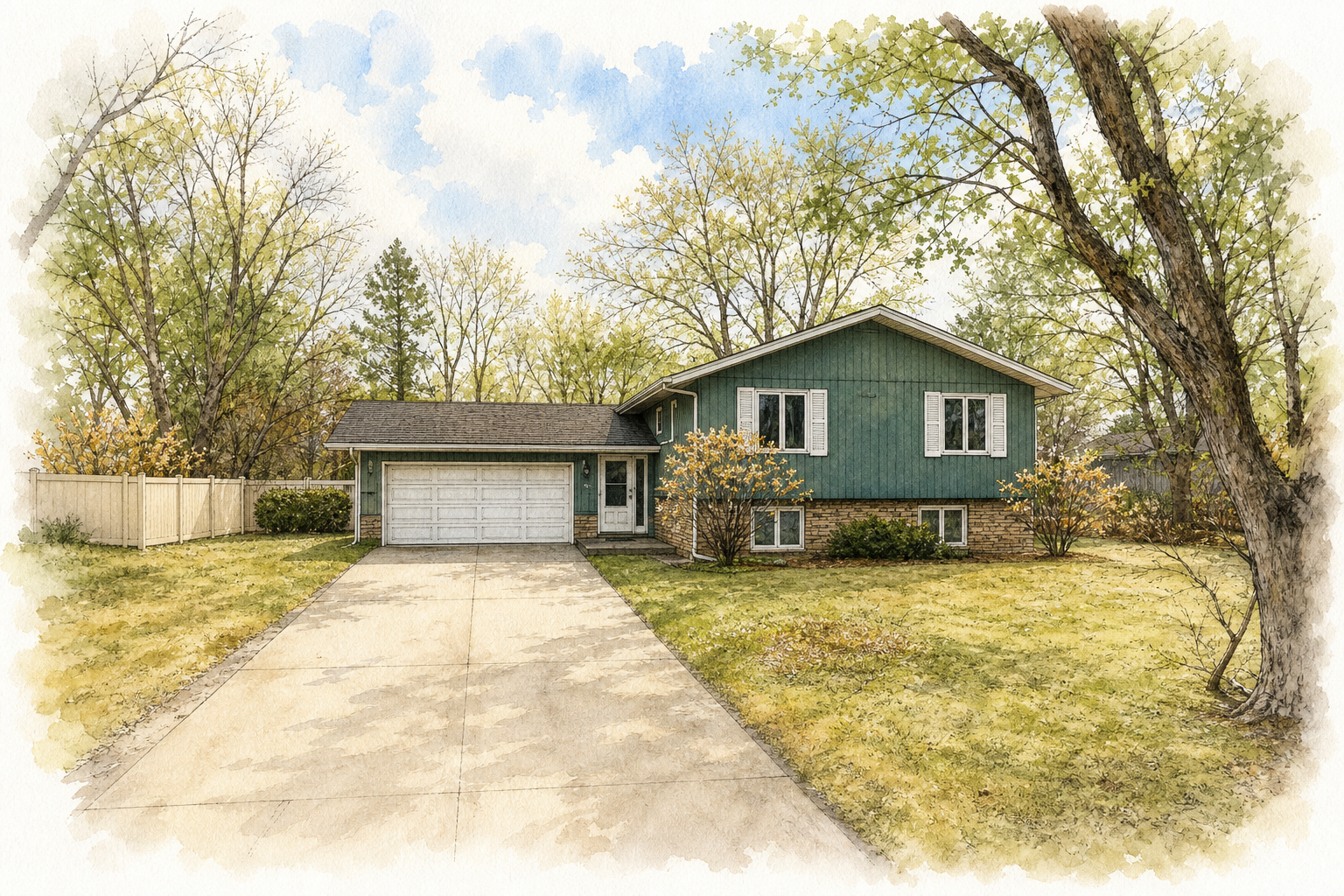 Watercolor portrait of 5401 80th Ave N