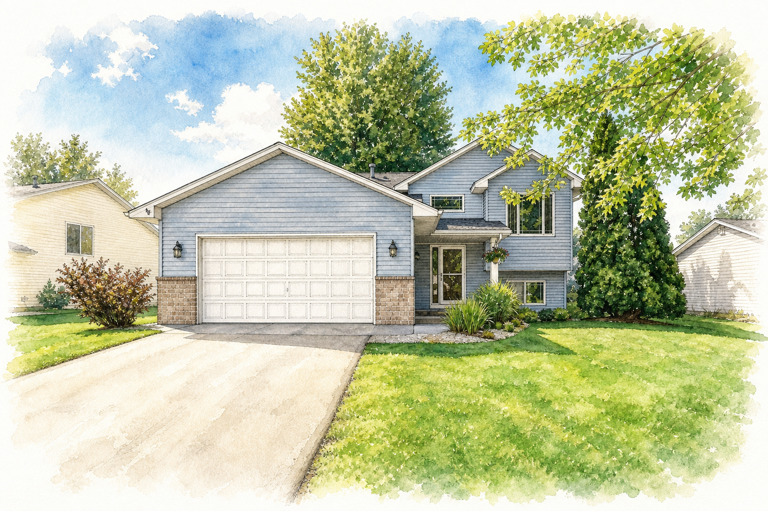 Watercolor portrait of 356 Bluestem Ave